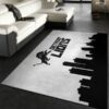 Detroit Lions Black And White Living Room Carpet Rug Home Decor 3