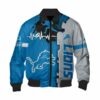 Detroit Lions Bomber Jacket graphic heart ECG line 2