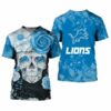 Detroit Lions Skull Gift For Fan 3D T Shirt Sweater Zip Hoodie Bom 2