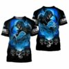 Detroit Lions Skulls Devil Skeleton Gift For Fan 3D T Shirt Sw 2