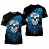 Detroit Lions Sugar Skull Men’s And Women’s Gift For Fan 3D T 2