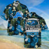 Detroit Lions Summer Hawaiian Shirt And Shorts With Tropical Patterns 2