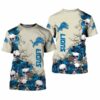 Detroit Lions Team Skulls Roses Gift For Fan 3D T Shirt Sweate 2