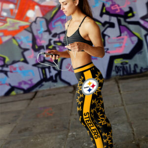 Dizzy Motion Zig Zag Pittsburgh Steelers Leggings 3