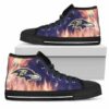 Fighting Like Fire Baltimore Ravens Custom Canvas High Top Shoes L 3