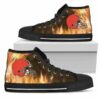 Fighting Like Fire Cleveland Browns Custom Canvas High Top Shoes L 3