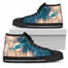 Fighting Like Fire Miami Dolphins Custom Canvas High Top Shoes L98 3