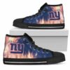 Fighting Like Fire New York Giants Custom Canvas High Top Shoes L9 3