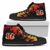 Fire Burning Fierce Strong Logo Cincinnati Bengals Custom Canvas H 2