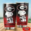 Georgia Bulldogs Snoopy Custom Name Tumbler 3