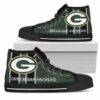 Green Bay Packers 9 Custom Canvas High Top Shoes L98 2