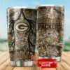 Green Bay Packers Hunting Custom Name Tumbler 3