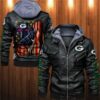 Green Bay Packers Leather Jacket Flag skulls Gift for fans 2