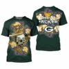 Green Bay Packers Skull Gift For Fan 3D T Shirt Sweater Zip Hoodie 2