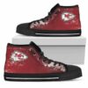 Grunge Vintage Logo Kansas City Chiefs Custom Canvas High Top Shoe 2