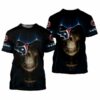 Houston Texans Skull All Over Print Gift For Fan 3D T Shirt Sweate 3