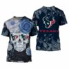 Houston Texans Skull Gift For Fan 3D T Shirt Sweater Zip Hoodie Bo 2