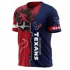 Houston Texans T-shirt graphic heart ECG line 3