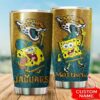 Jacksonville Jaguars Custom Name SpongeBob SquarePants Tumbler 2