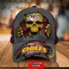 Kansas City Chiefs 3D Cap SKULL Custom Name 4