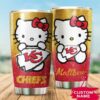 Kansas City Chiefs Hello Kitty Custom Name Tumbler 3