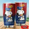 Kansas Jayhawks Snoopy Custom Name Tumbler 3