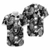 Las Vegas Raiders Coconut Leaves And Skulls Hawaii Shirt and Shorts Su 3