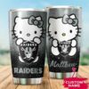 Las Vegas Raiders Hello Kitty Custom Name Tumbler 3