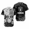 Las Vegas Raiders Skull Gift For Fan Hawaiian Graphic Print Short 2