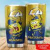 Los Angeles Rams Custom Name SpongeBob SquarePants Tumbler 2