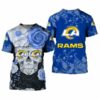 Los Angeles Rams Skull Gift For Fan 3D T Shirt Sweater Zip Hoodie 2