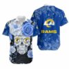 Los Angeles Rams Skull Gift For Fan Hawaiian Graphic Print Short S 3