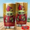 Louisville Cardinals Baby Yoda Custom Name Tumbler 3