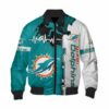 Miami Dolphins Bomber Jacket graphic heart ECG line 2