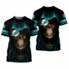 Miami Dolphins Skull All Over Print Gift For Fan 3D T Shirt Sweate 3