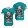 Miami Dolphins Sugar Skull Gift For Fan Hawaiian Graphic Print 2