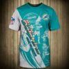 Miami Dolphins T-shirt Graphic Cartoon player gift for fans 3