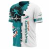 Miami Dolphins T-shirt graphic heart ECG line 2