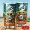 Miami Dolphins Yoda Custom Name Tumbler 3