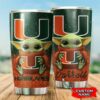 Miami Hurricanes Baby Yoda Custom Name Tumbler 2