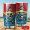 Miami Marlins Baby Yoda Custom Name Tumbler 3