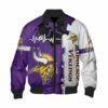 Minnesota Vikings Bomber Jacket graphic heart ECG line 2