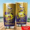 Minnesota Vikings Custom Name SpongeBob SquarePants Tumbler 3