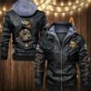 Minnesota Vikings Leather Jacket Skulls graphic Gift for fans 3