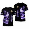 Minnesota Vikings Skull And Butterflies Men’s And Women’s Gift 2