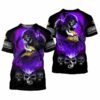 Minnesota Vikings Skulls Devil Skeleton Gift For Fan 3D T Shir 3