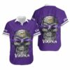 Minnesota Vikings Sugar Skull Gift For Fan Hawaiian Graphic Print 2