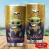 Minnesota Vikings Yoda Custom Name Tumbler 3