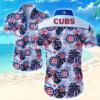 Mlb Chicago Cubs Hawaiian Graphic Print Short Sleeve Hawaiian Shirt L9 3