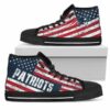 New England Patriots America Flag Vintage Custom Canvas High Top S 3